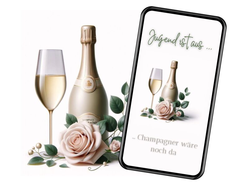 Digitale Einladung Champagnerparty