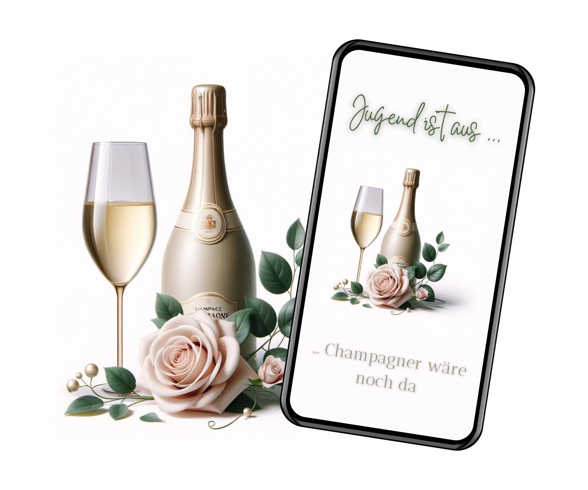 Digitale Einladung Champagnerparty