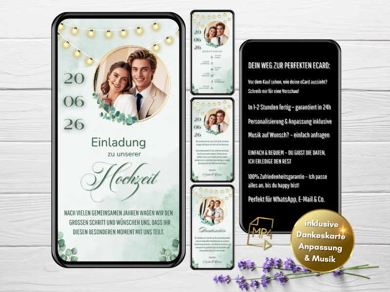 Hochzeitseinladung Eukalyptus